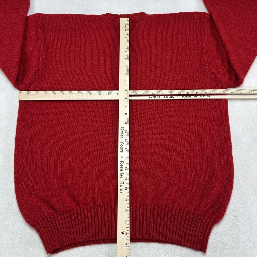 Vintage Pendleton Sweater Mens Large Red Shetland Wool Crewneck Knit Pullover - Picture 10 of 13